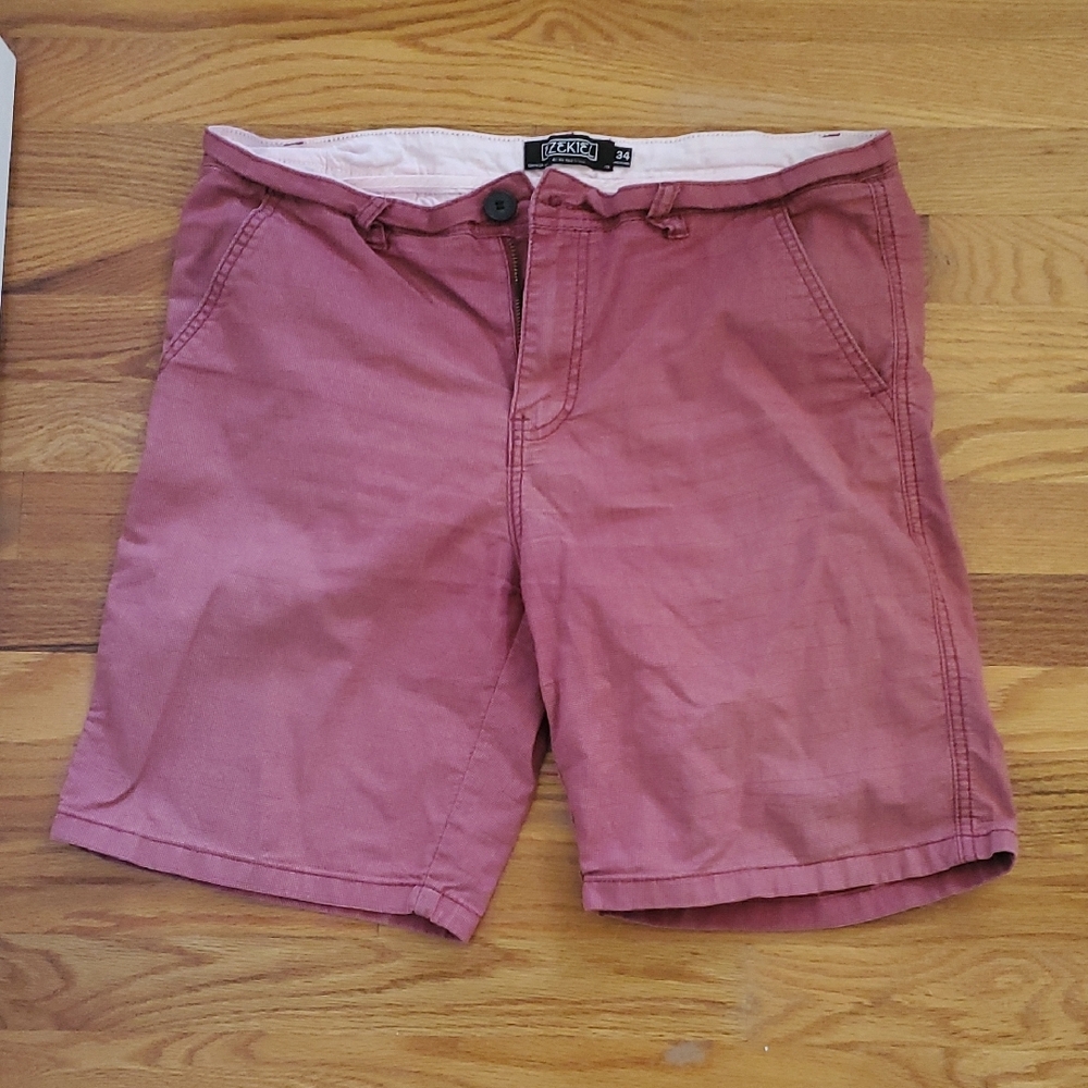 Ezekiel Pink Flat Front Shorts Cotton Blend